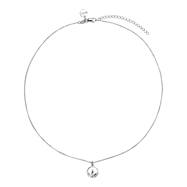 Najo Silver Leaf Circle Necklace