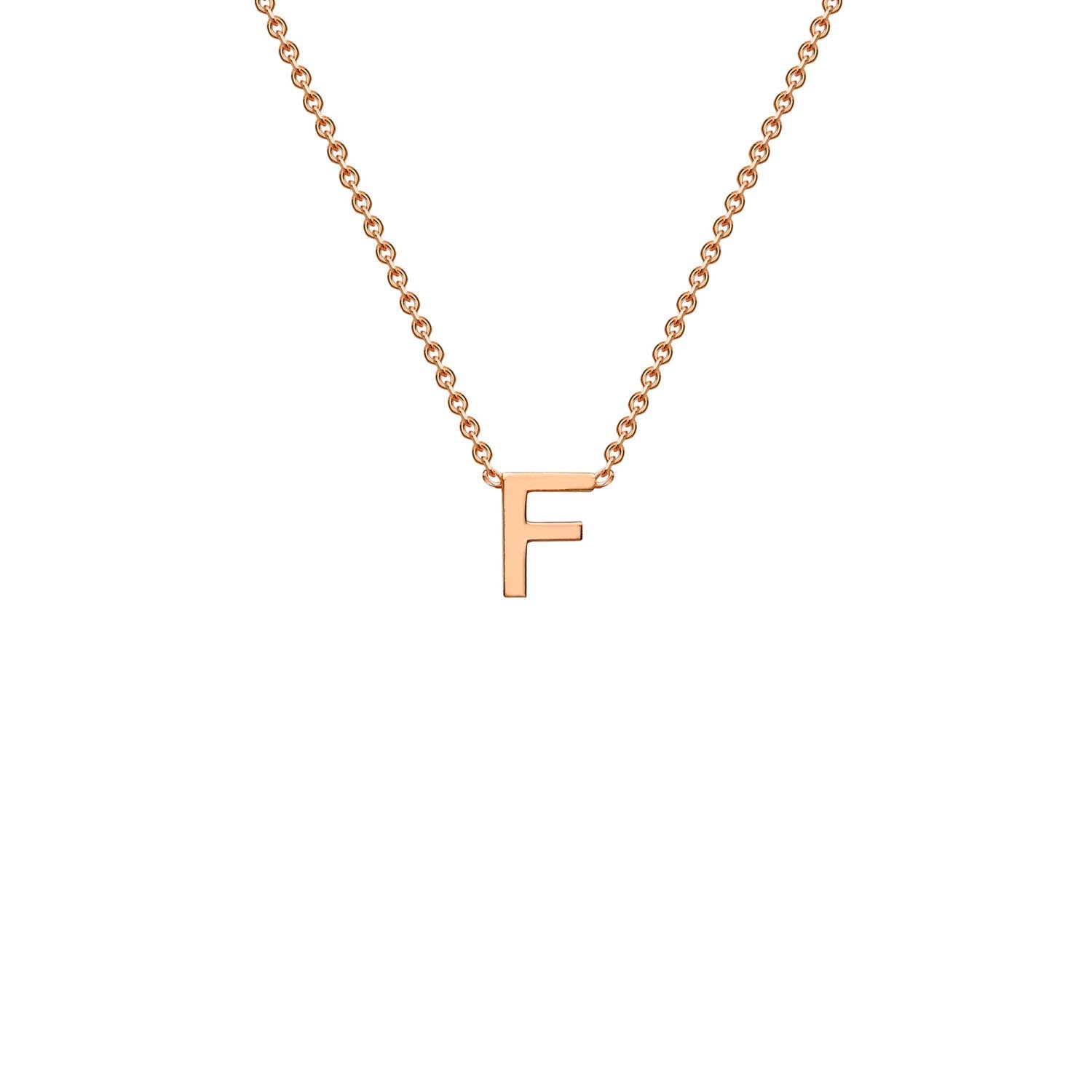 9ct Rose Gold 'F' Initial Adjustable Letter Necklace 38/43cm