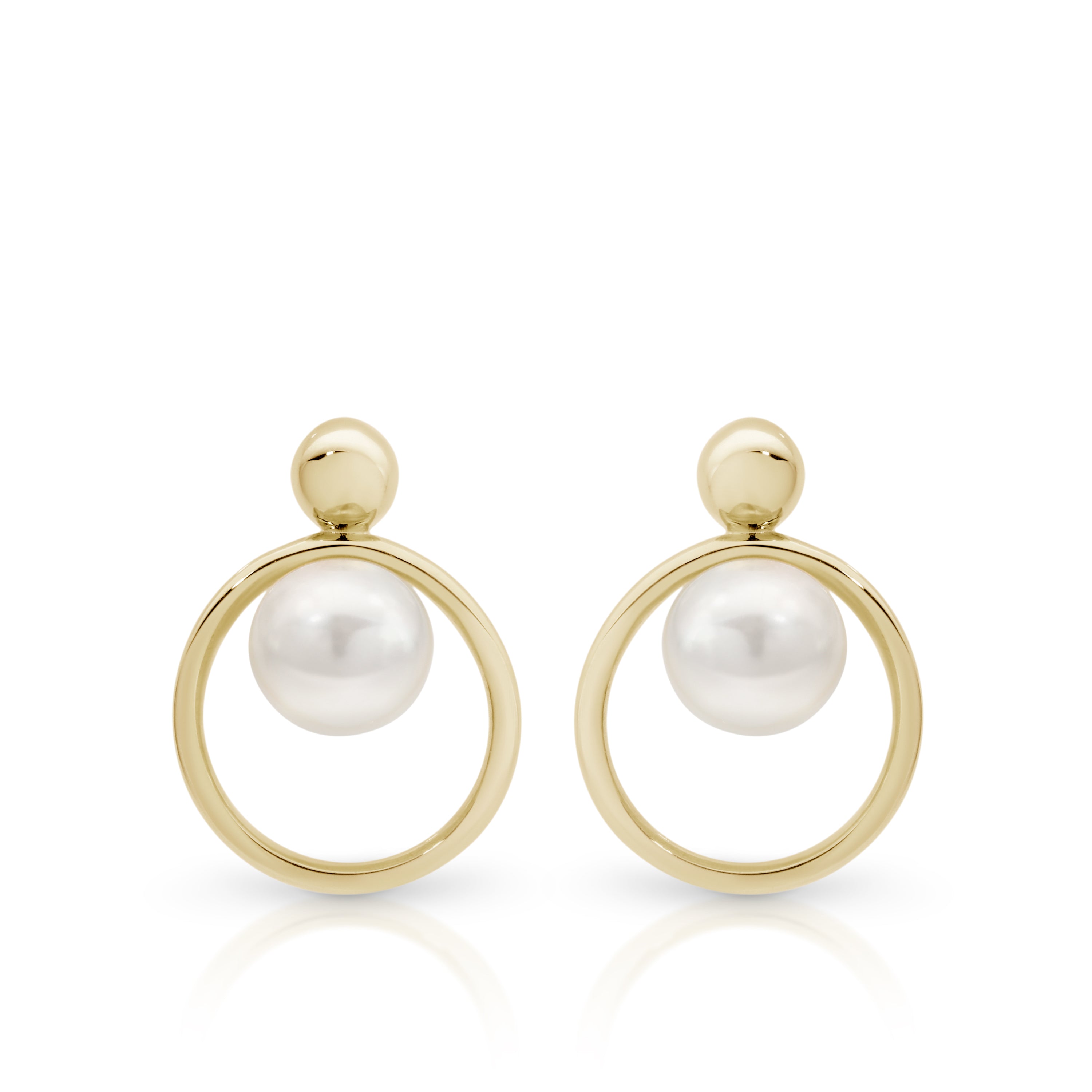 9ct gold pearl drop earrings