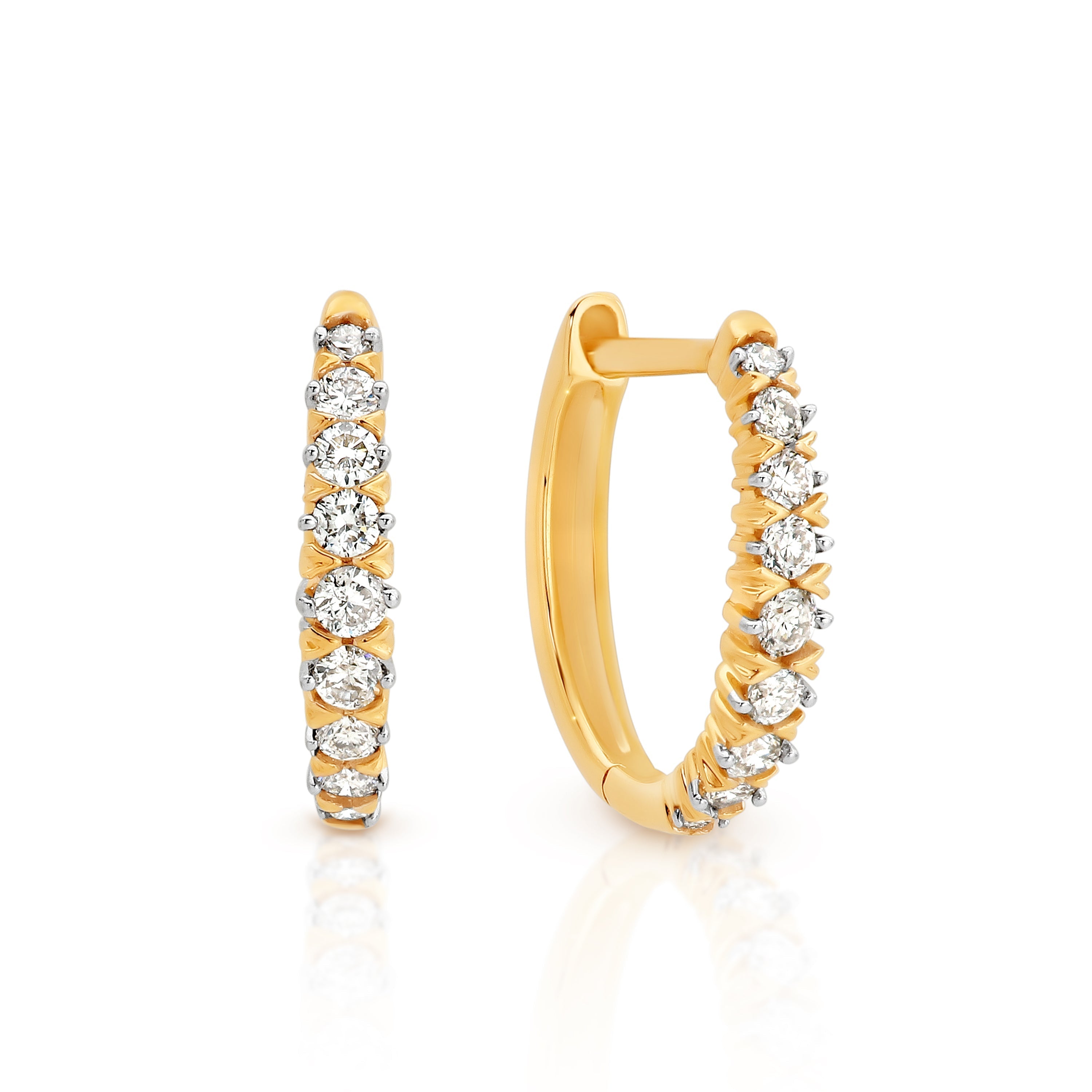 9ct 0.25ct diamond claw set earrings