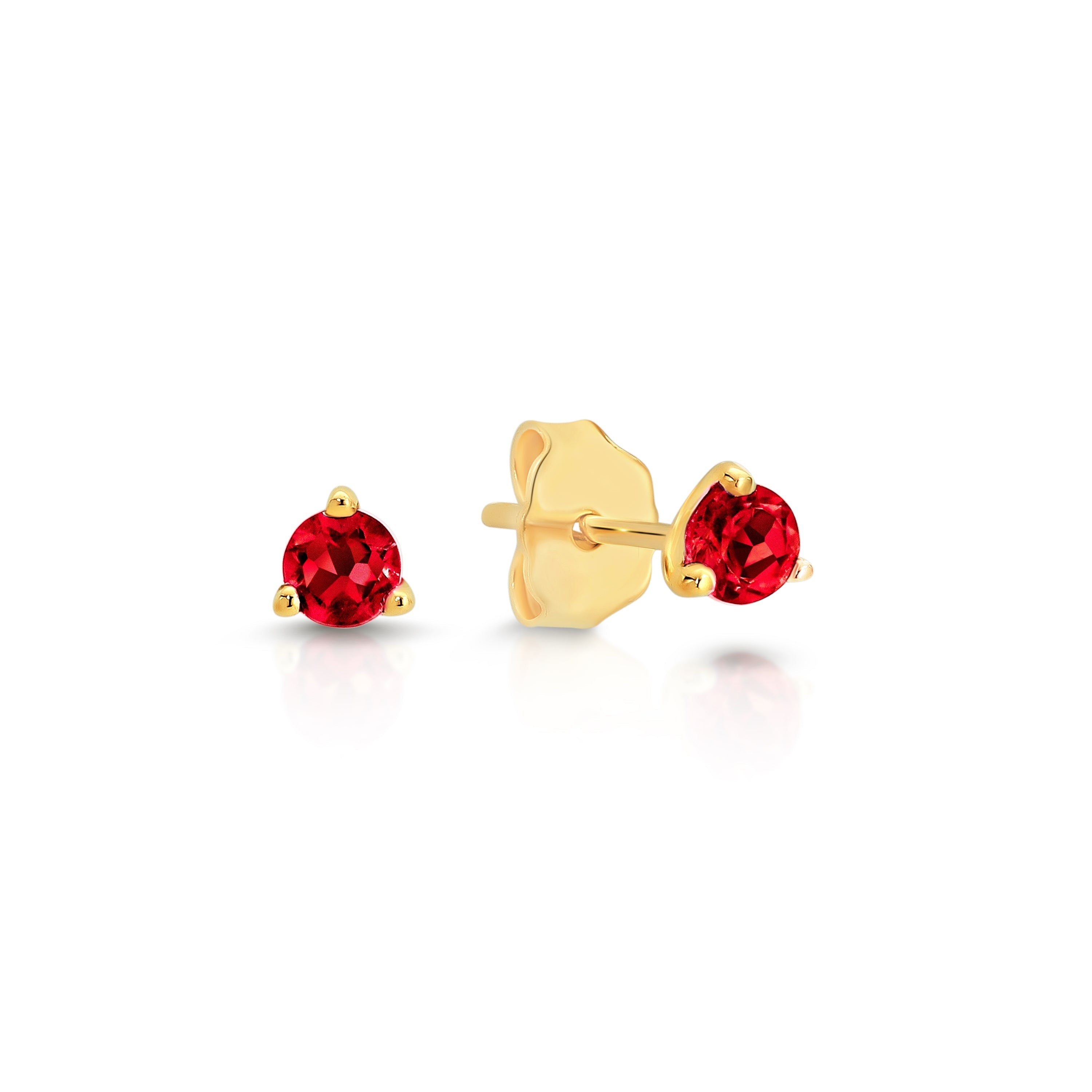 9ct created ruby earrings