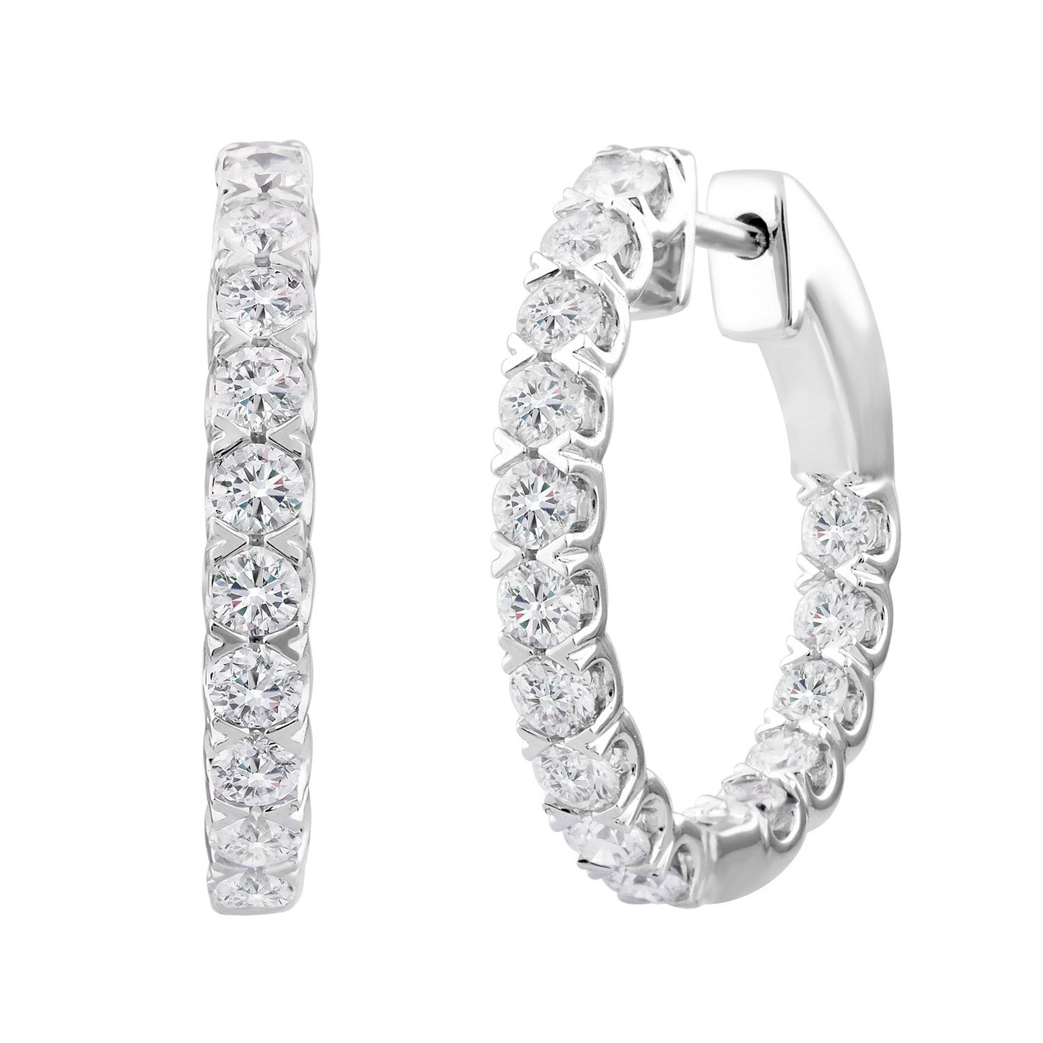1.50ct Lab Grown Diamond Hoop Earrings in 18ct White Gold