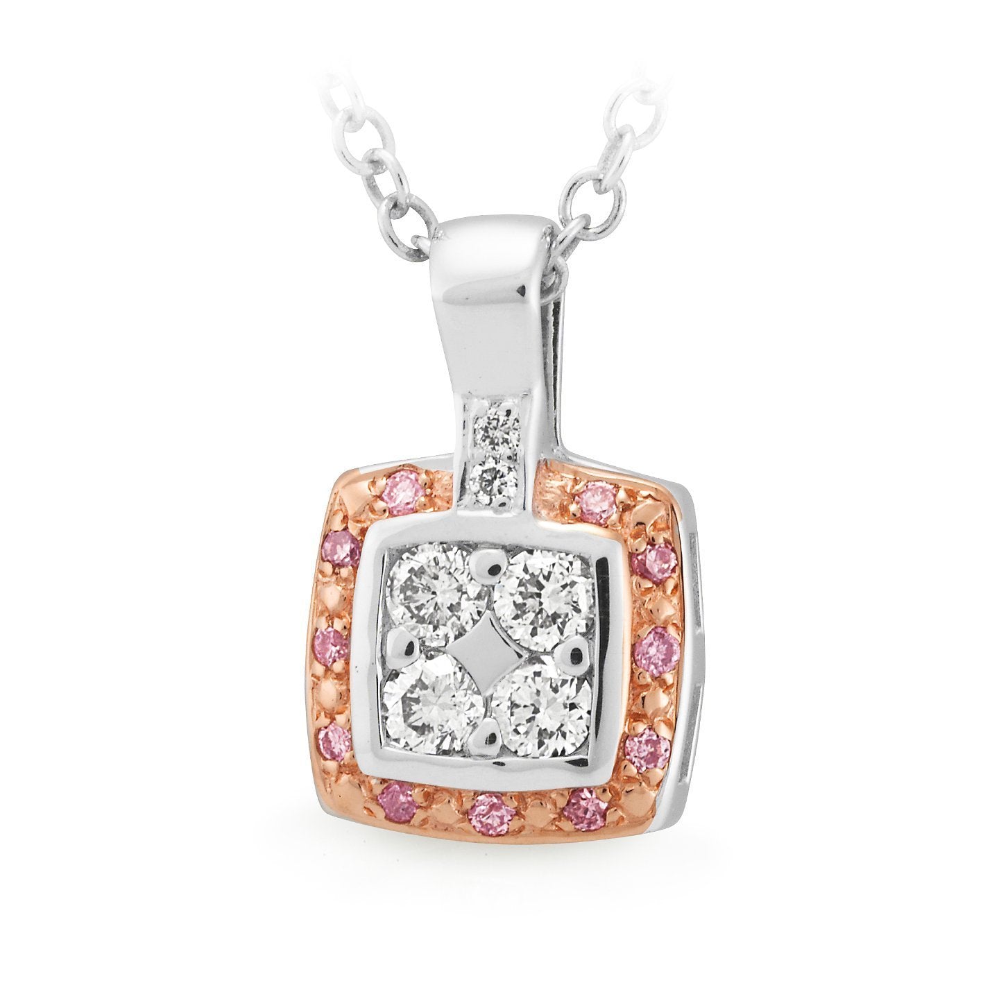 PINK CAVIAR 0.185ct Pink Diamond Pendant in 9ct White & Rose Gold