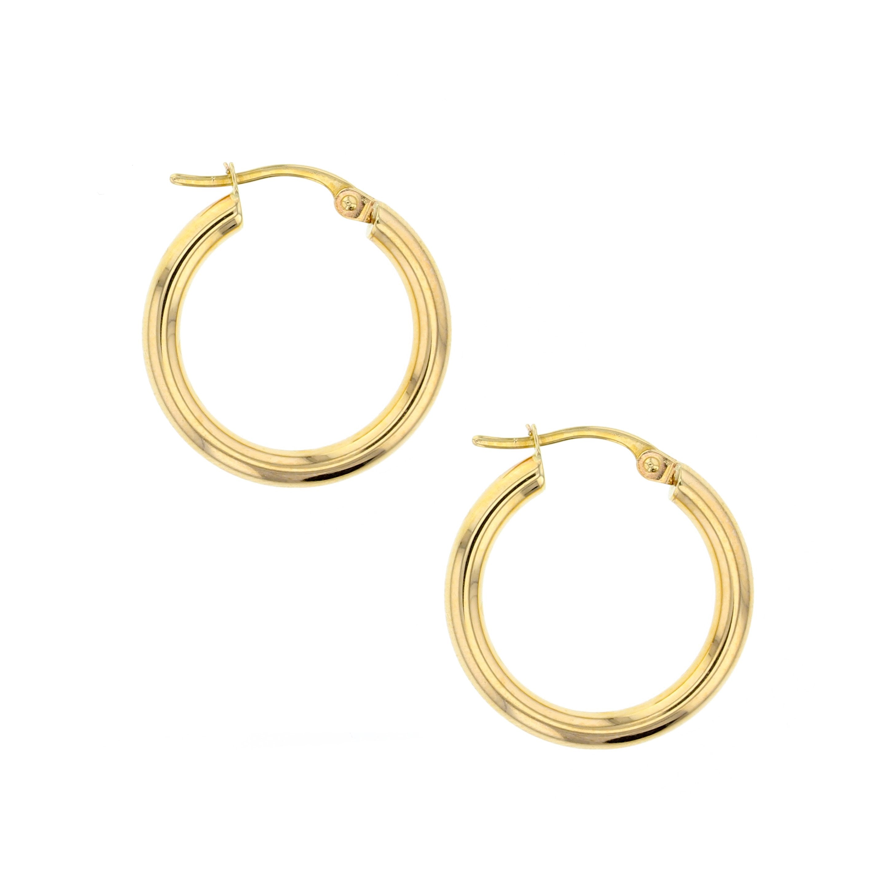 Plain 15mm Hoop Earrings in 9ct Gold